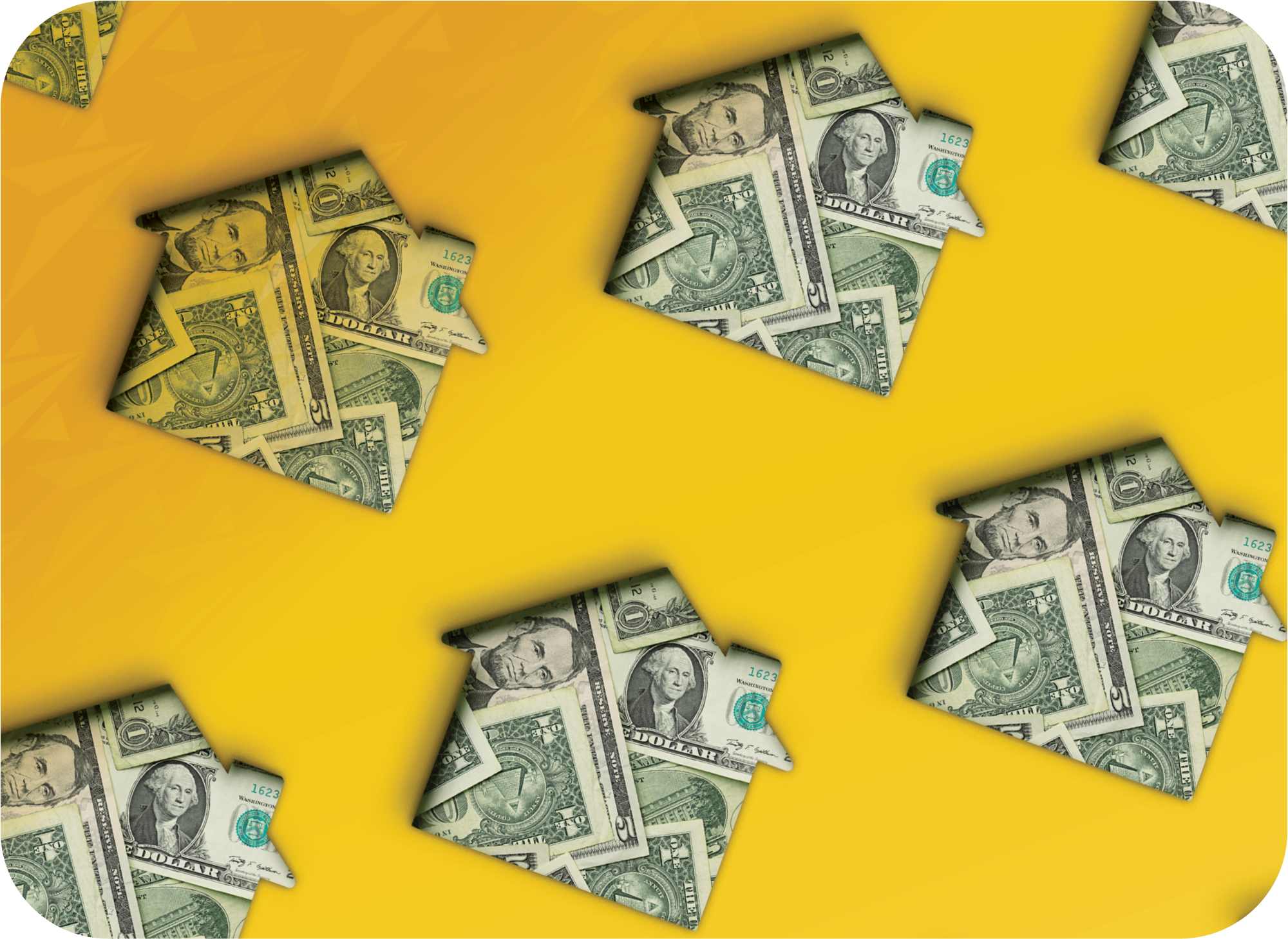 Rows of Money Shaped Home